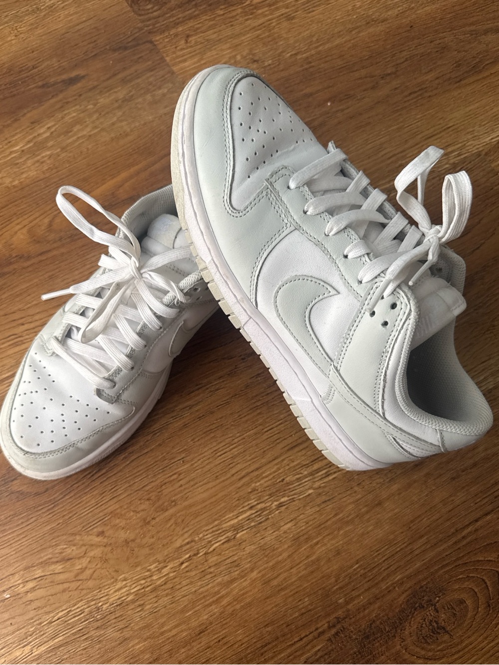 White and Light Mint Nike Low-Top Dunks Women’s Sneakers